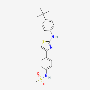 molecular formula C20H23N3O2S2 B13575468 N-(4-{2-[(4-tert-butylphenyl)amino]-1,3-thiazol-4-yl}phenyl)methanesulfonamide 