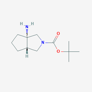 molecular formula C12H22N2O2 B13575592 rac-tert-butyl (3aR,6aR)-3a-amino-octahydrocyclopenta[c]pyrrole-2-carboxylate 