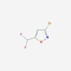 molecular formula C4H2BrF2NO B13575602 3-Bromo-5-(difluoromethyl)isoxazole 