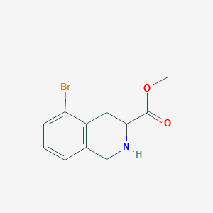 molecular formula C12H14BrNO2 B13575609 Ethyl 5-bromo-1,2,3,4-tetrahydroisoquinoline-3-carboxylate 