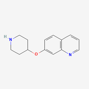 molecular formula C14H16N2O B13575610 7-(4-Piperidinyloxy)quinoline 