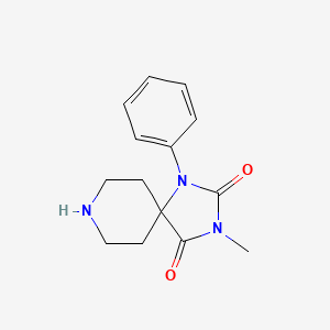 molecular formula C14H17N3O2 B1357565 3-Methyl-1-phenyl-1,3,8-triazaspiro[4.5]decane-2,4-dione 