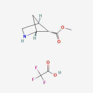 molecular formula C9H12F3NO4 B13575668 methyl (1R,4S,5S)-2-azabicyclo[2.1.1]hexane-5-carboxylate, trifluoroacetic acid 