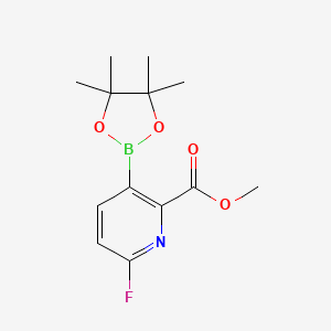 molecular formula C13H17BFNO4 B13575688 Methyl 6-fluoro-3-(tetramethyl-1,3,2-dioxaborolan-2-yl)pyridine-2-carboxylate 