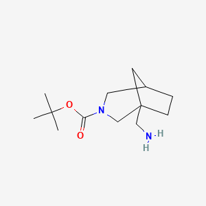 molecular formula C13H24N2O2 B13575703 Tert-butyl 1-(aminomethyl)-3-azabicyclo[3.2.1]octane-3-carboxylate 