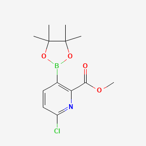 molecular formula C13H17BClNO4 B13575719 Methyl6-chloro-3-(4,4,5,5-tetramethyl-1,3,2-dioxaborolan-2-yl)pyridine-2-carboxylate 