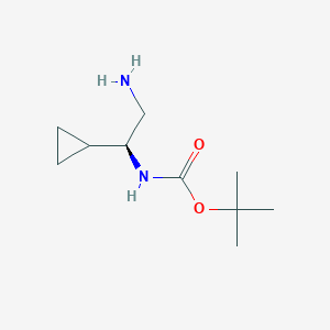 molecular formula C10H20N2O2 B13575818 tert-butyl N-[(1S)-2-amino-1-cyclopropyl-ethyl]carbamate 