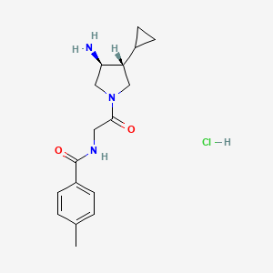 molecular formula C17H24ClN3O2 B13575931 rac-N-{2-[(3R,4S)-3-amino-4-cyclopropylpyrrolidin-1-yl]-2-oxoethyl}-4-methylbenzamidehydrochloride,trans 
