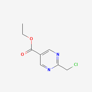 molecular formula C8H9ClN2O2 B13575940 Ethyl 2-(chloromethyl)pyrimidine-5-carboxylate 