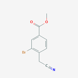 molecular formula C10H8BrNO2 B13575977 Methyl 3-bromo-4-(cyanomethyl)benzoate 