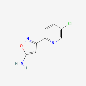 molecular formula C8H6ClN3O B13576008 3-(5-Chloropyridin-2-yl)isoxazol-5-amine 