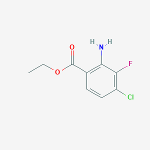 molecular formula C9H9ClFNO2 B13576063 Ethyl 2-amino-4-chloro-3-fluorobenzoate 