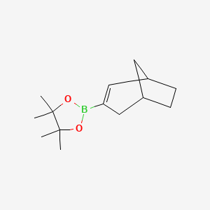 molecular formula C14H23BO2 B13576064 2-{Bicyclo[3.2.1]oct-2-en-3-yl}-4,4,5,5-tetramethyl-1,3,2-dioxaborolane 