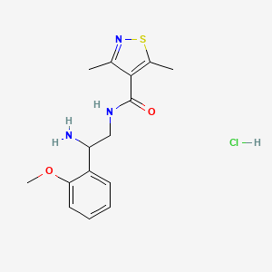 molecular formula C15H20ClN3O2S B13576075 N-[2-amino-2-(2-methoxyphenyl)ethyl]-3,5-dimethyl-1,2-thiazole-4-carboxamidehydrochloride 