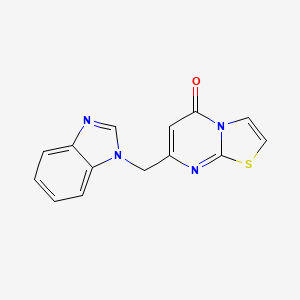 molecular formula C14H10N4OS B13576092 7-[(1H-1,3-benzodiazol-1-yl)methyl]-5H-[1,3]thiazolo[3,2-a]pyrimidin-5-one 