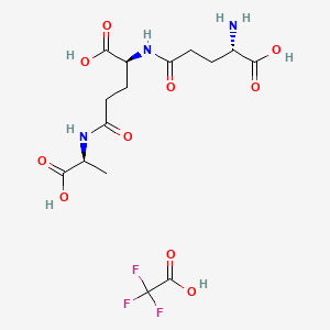 molecular formula C15H22F3N3O10 B13576132 N5-((S)-1-Carboxy-4-(((S)-1-carboxyethyl)amino)-4-oxobutyl)-L-glutamine trifluoroacetate 