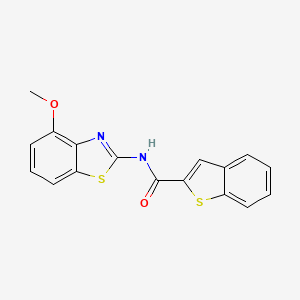 molecular formula C17H12N2O2S2 B13576157 N-(4-methoxy-1,3-benzothiazol-2-yl)-1-benzothiophene-2-carboxamide 