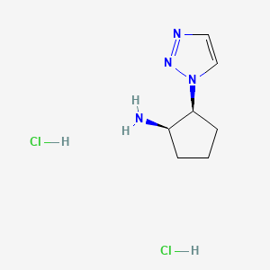 molecular formula C7H14Cl2N4 B13576177 rac-(1R,2S)-2-(1H-1,2,3-triazol-1-yl)cyclopentan-1-amine dihydrochloride, cis 