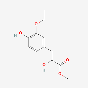 molecular formula C12H16O5 B13576195 Methyl 3-(3-ethoxy-4-hydroxyphenyl)-2-hydroxypropanoate 