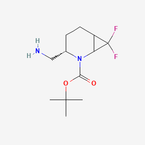molecular formula C12H20F2N2O2 B13576203 tert-butyl(3S)-3-(aminomethyl)-7,7-difluoro-2-azabicyclo[4.1.0]heptane-2-carboxylate 
