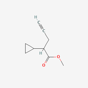 molecular formula C9H12O2 B13576208 Methyl2-cyclopropylpent-4-ynoate 
