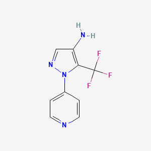 molecular formula C9H7F3N4 B13576210 1-(Pyridin-4-yl)-5-(trifluoromethyl)-1h-pyrazol-4-amine 