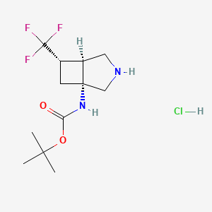 molecular formula C12H20ClF3N2O2 B13576216 rac-tert-butylN-[(1R,5S,6S)-6-(trifluoromethyl)-3-azabicyclo[3.2.0]heptan-1-yl]carbamatehydrochloride 