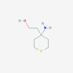 molecular formula C7H15NOS B13576222 2-(4-Aminothian-4-yl)ethan-1-ol 
