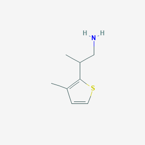 molecular formula C8H13NS B13576250 2-(3-Methylthiophen-2-yl)propan-1-amine 