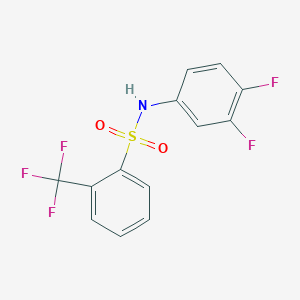 molecular formula C13H8F5NO2S B13576278 N-(3,4-difluorophenyl)-2-(trifluoromethyl)benzene-1-sulfonamide 