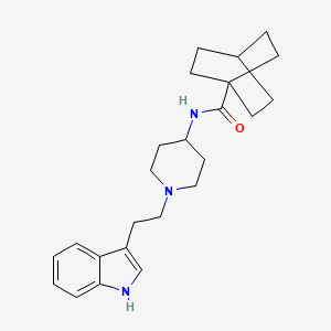 molecular formula C24H33N3O B13576285 N-{1-[2-(1H-indol-3-yl)ethyl]piperidin-4-yl}bicyclo[2.2.2]octane-1-carboxamide 