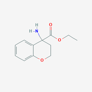 molecular formula C12H15NO3 B13576307 Ethyl 4-aminochromane-4-carboxylate 