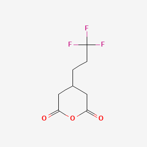 molecular formula C8H9F3O3 B13576310 4-(3,3,3-Trifluoropropyl)oxane-2,6-dione 
