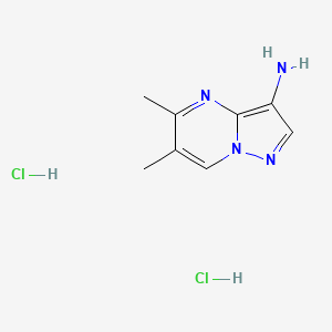 molecular formula C8H12Cl2N4 B13576321 5,6-Dimethylpyrazolo[1,5-a]pyrimidin-3-amine dihydrochloride 