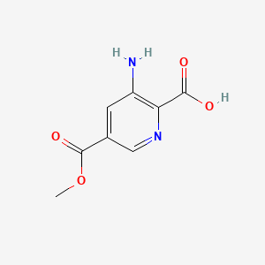 molecular formula C8H8N2O4 B13576329 3-Amino-5-(methoxycarbonyl)pyridine-2-carboxylicacid 
