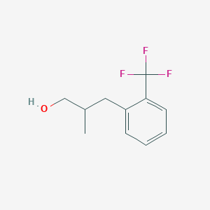 molecular formula C11H13F3O B13576330 2-Methyl-3-(2-(trifluoromethyl)phenyl)propan-1-ol 