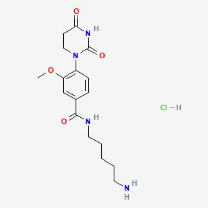 molecular formula C17H25ClN4O4 B13576334 N-(5-aminopentyl)-4-(2,4-dioxo-1,3-diazinan-1-yl)-3-methoxybenzamide hydrochloride 