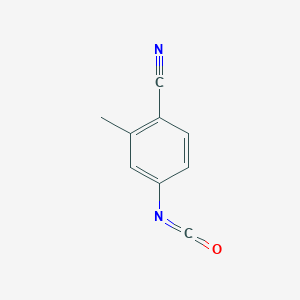 molecular formula C9H6N2O B13576345 4-Isocyanato-2-methylbenzonitrile 