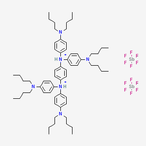 molecular formula C62H92F12N6Sb2 B1357637 Benzenaminium, N,N'-2,5-cyclohexadiene-1,4-diylidenebis(4-(dibutylamino)-N-(4-(dibutylamino)phenyl)-, bis((OC-6-11)-hexafluoroantimonate(1-)) CAS No. 5496-71-9