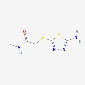 molecular formula C5H8N4OS2 B13576417 2-[(5-amino-1,3,4-thiadiazol-2-yl)sulfanyl]-N-methylacetamide 