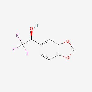 molecular formula C9H7F3O3 B13576428 (S)-1-(Benzo[d][1,3]dioxol-5-yl)-2,2,2-trifluoroethan-1-ol 