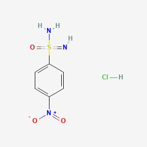 molecular formula C6H8ClN3O3S B13576437 4-Nitrobenzene-1-sulfonoimidamidehydrochloride 