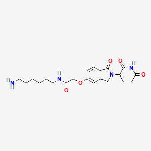 molecular formula C21H28N4O5 B13576463 N-(6-aminohexyl)-2-[2-(2,6-dioxo-3-piperidyl)-1-oxo-isoindolin-5-yl]oxy-acetamide 