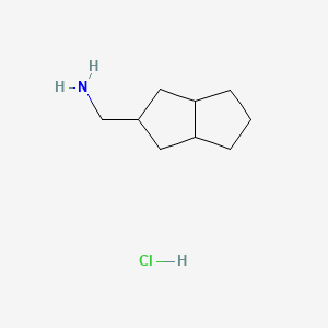molecular formula C9H18ClN B13576466 (octahydropentalen-2-yl)methanaminehydrochloride,Mixtureofdiastereomers 