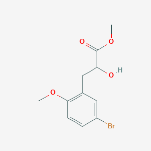 molecular formula C11H13BrO4 B13576503 Methyl 3-(5-bromo-2-methoxyphenyl)-2-hydroxypropanoate 