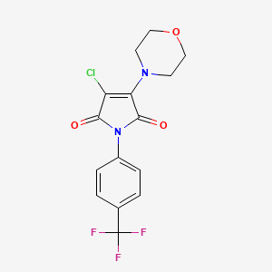 molecular formula C15H12ClF3N2O3 B13576514 3-chloro-4-(morpholin-4-yl)-1-[4-(trifluoromethyl)phenyl]-2,5-dihydro-1H-pyrrole-2,5-dione 