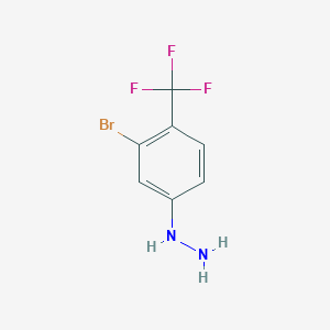 molecular formula C7H6BrF3N2 B13576560 1-(3-Bromo-4-(trifluoromethyl)phenyl)hydrazine 