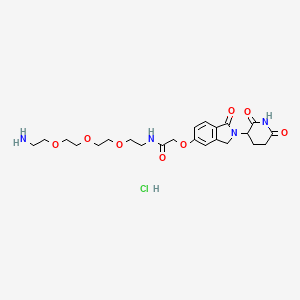 molecular formula C23H33ClN4O8 B13576567 N-(2-{2-[2-(2-aminoethoxy)ethoxy]ethoxy}ethyl)-2-{[2-(2,6-dioxopiperidin-3-yl)-1-oxo-2,3-dihydro-1H-isoindol-5-yl]oxy}acetamide hydrochloride 