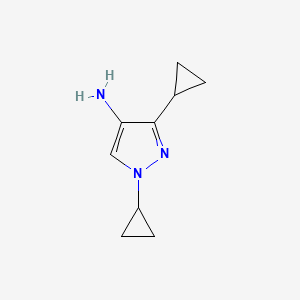 molecular formula C9H13N3 B13576588 1,3-dicyclopropyl-1H-pyrazol-4-amine 