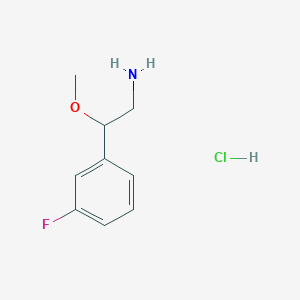 molecular formula C9H13ClFNO B13576617 2-(3-Fluorophenyl)-2-methoxyethan-1-aminehydrochloride 